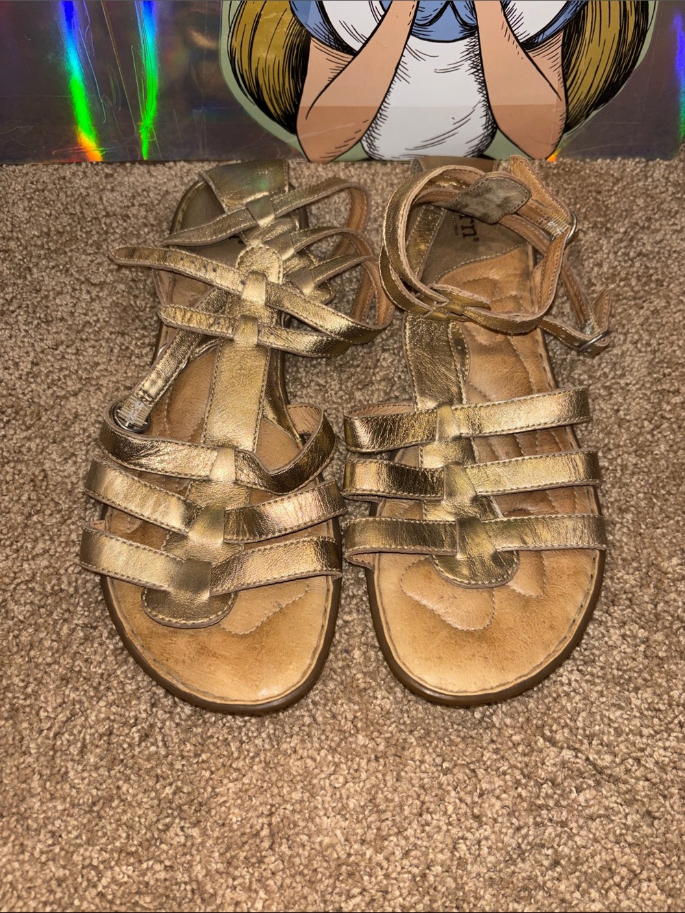 Born Metallic Gold Strappy Gladiator Sandals